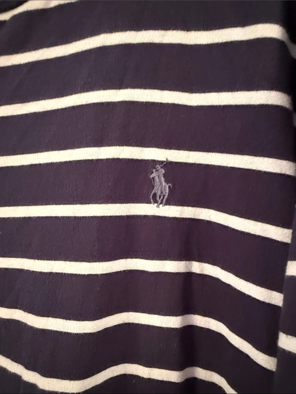 Polo by Ralph Lauren Navy Horizontal Stripe Crewneck Tee - XL - very soft